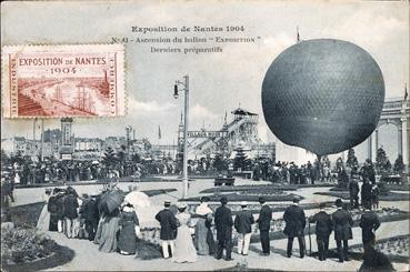 Iconographie - Exposition de Nantes 1904 - Ascencion du ballon Exposition