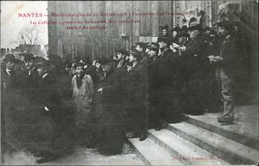 Iconographie - Manifestation du 23 février 1906 à l'occasion des Inventaires