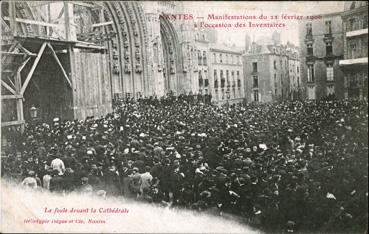 Iconographie - Manifestation du 23 février 1906 à l'occasion des Inventaires