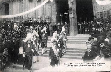 Iconographie - La procession de la Fête-Dieu - Les suisses des paroisses de la ville