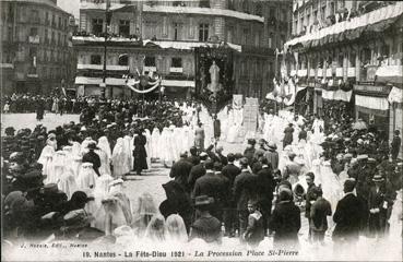 Iconographie - La Fête-Dieu - La procession place St-André