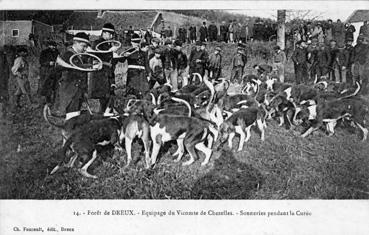 Iconographie - Equipage du vicomte de Chezelles - Sonneries pendant la curée