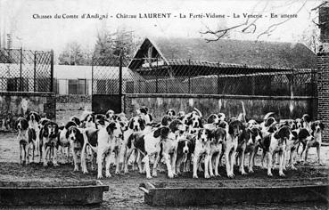 Iconographie - Chasse du comte d'Andigné - Château Laurent - Lé vénerie - En attente