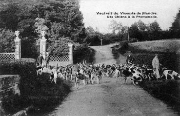 Iconographie - Vautrait du vicomte de Falandre - Les chiens à la promenade