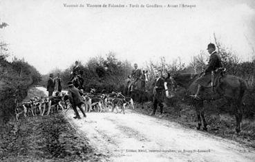 Iconographie - Vautrait du vicomte de Falandre - Forêt de Gouffern - Avant l'attaque