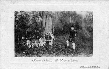 Iconographie - Chasse à courre - Un relai de chiens