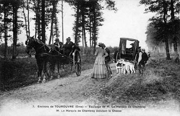 Iconographie - Equipage de M. le marquis de Chambray - Le marquis de Chambray écoutant la chasse