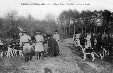 Iconographie - Equipage de Champchevrier - Entre Cléré et Ambillou - Avant la curée