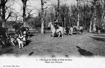 Iconographie - L'équipage des Bordes en forêt de Dreux - Départ pour l'attaque