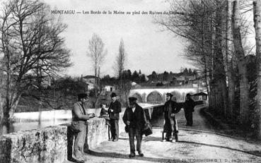 Iconographie - Les bords de la Maine au pied des ruines du château