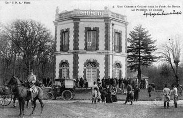 Iconographie - Une chasse à courre dans la forêt de Dreux - Le pavillon de chasse