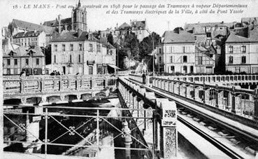 Iconographie - Pont en X cnstruit en 1898 pour le passage des tramways à vapeur départementaux