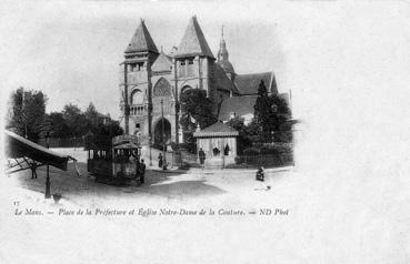Iconographie - Place de la préfecture et église Notre-Dame de la Couture