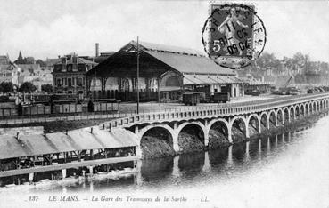 Iconographie - La gare des tramways de la Sarthe