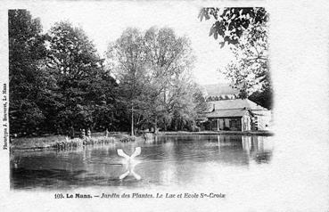 Iconographie - Jardin des Plantes. Le lac et école Ste-Croix