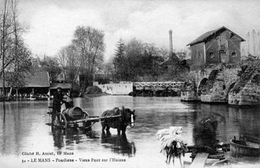 Iconographie - Pontlieue - Vieux pont sur l'Huisne