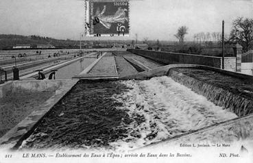 Iconographie - Etablissement des eaux à l'Epau ; arrivée des eaux dans les bassins