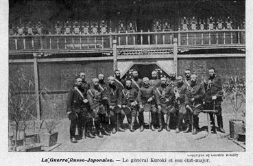 Iconographie - La guerre russo-japonaise - Le général Kuroki et son état-major