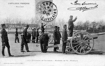 Iconographie - Artillerie de campagne - Matériel de 75 - Pointage