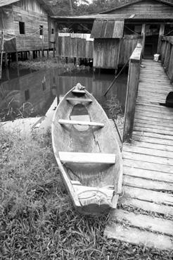 Iconographie - Quartier lacustre des Amérindiens, une pirogue