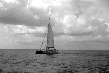 Iconographie - Bateau assurant le transport vers les îles du Salut, île Royale,