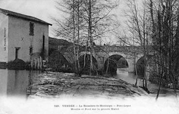 Iconographie - Pont Léger - Moulin et pont sur la grande Maine