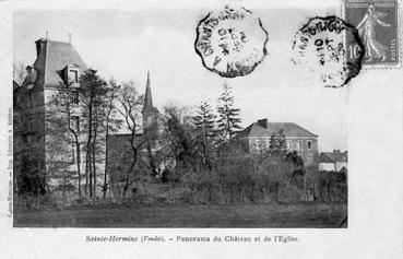 Iconographie - Panorama du château et de l'église