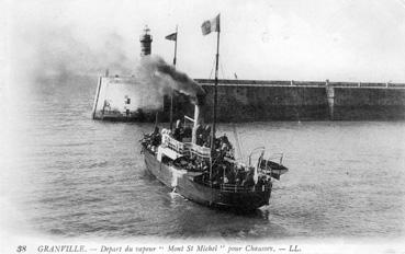 Iconographie - Départ du vapeur "Mont Saint-Michel" pour Chaussey
