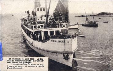 Iconographie - Dimanche 14 juin 1931 - Le naufrage du vapeur d'excusion St Philibert