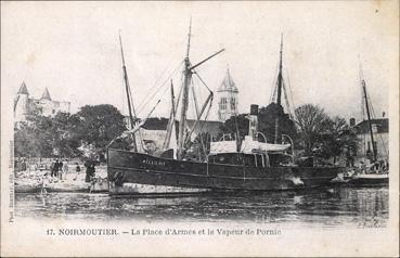 Iconographie - La place d'Armes et le vapeur de Pornic