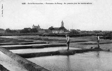 Iconographie - Panorama du bourg - Au premier plan les marais salants