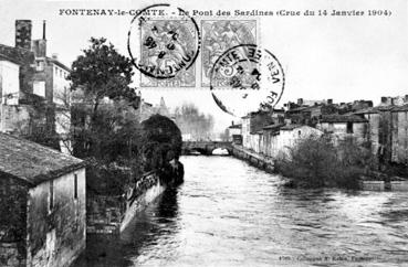 Iconographie - Le Pont des Sardines (crues du 17 janvier 1904)