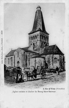 Iconographie - Eglise romane et clocher du bourg Saint Sauveur