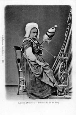 iconographie - Fileuse de lin en 1865