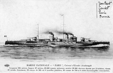 Iconographie - Marine Nationale - "Paris", cuirassé d'escadre dreadnought
