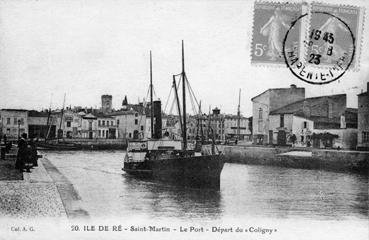 Iconographie - Le port - Départ du "Coligny"