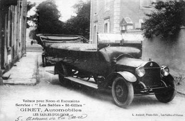 Iconographie - Voiture pour noces et excursions - Service Les Sables Saint-Gilles