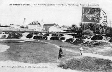 Iconographie - Les nouveaux quartiers - Tour Eden - Phare Rouge, prison et gendarmerie