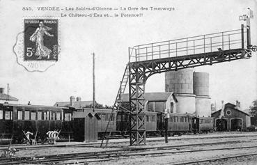 Iconographie - La gare des Tramways - Le château d'eau et la potence