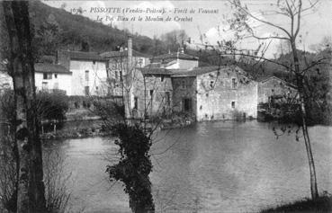 Iconographie - Forêt de Vouvant - Le Pot Bleu et le moulin de Crochet