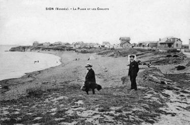 Iconographie - Sion - La plage et les chalets