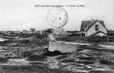 Iconographie - Sion, près Croix de Vie - Les chalets - La plage