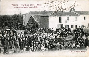 Iconographie - Un jour de foire le marché aux denrées et volailles