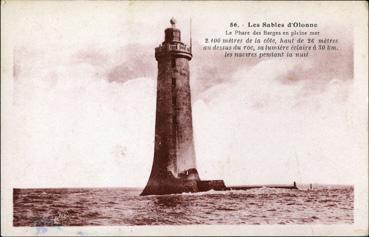 Iconographie - Le phare des Barges en pleine mer