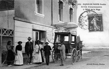 Iconographie - Arrivée d'excursionnistes à l'Hôtel de la Plage