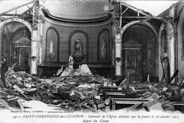 Iconographie - Souvenir de l'église détruite par la foudre le 16 janvier 1913