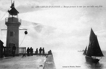 Iconographie - Barque prenant la mer par une belle nuit d'été