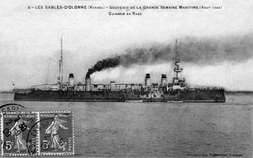 Iconographie - Souvenir de la grande semaine maritime (août 1909) - Cuirassé en rade