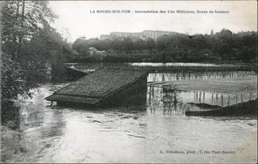 Iconographie - Inondation des Lits Militaires, route de Saumur