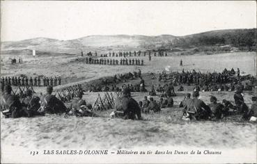 Iconographie - Militaires au tir dans les dunes de la Chaume